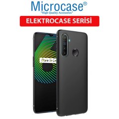 Microcase Realme 6i Elektrocase Serisi Kamera Korumalı Silikon Kılıf - Siyah + Tempered Glass Cam Koruma