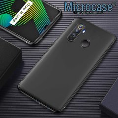 Microcase Realme 6i Elektrocase Serisi Kamera Korumalı Silikon Kılıf - Siyah + Tempered Glass Cam Koruma