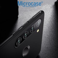 Microcase Realme 6i Elektrocase Serisi Kamera Korumalı Silikon Kılıf - Siyah + Tempered Glass Cam Koruma