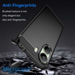 Microcase Xiaomi Redmi 13C 4G Brushed Carbon Fiber Silikon Kılıf - Siyah AL3332