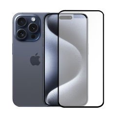 Microcase Iphone 15 ProMax Tam Kaplayan Çerçeveli Tempered Ekran Koruyucu AL3276