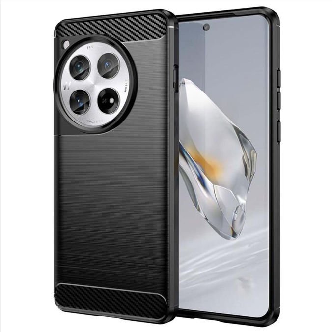 Microcase Oneplus 12 5G Brushed Carbon Fiber Silikon Kılıf - Siyah AL3332