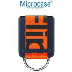 Microcase Samsung Z Flip 3 Parmak Tutuculu Kayış Askılı Plastik Kılıf - AL3007 Lacivert