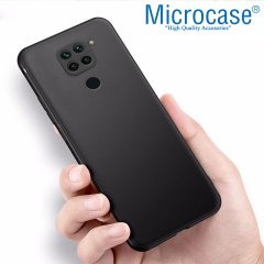 Microcase Xiaomi Redmi Note 9 Elektrocase Serisi Kamera Korumalı Silikon Kılıf - Siyah + Tempered Glass Cam Koruma