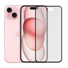 Microcase Iphone 15 Tam Kaplayan Çerçeveli Mat Cam Koruma - AL3124