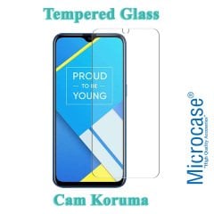 Microcase Realme C2 Tempered Glass Cam Ekran Koruma