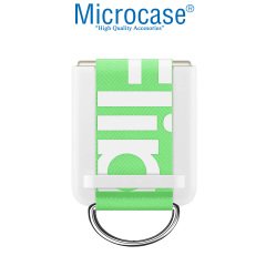 Microcase Samsung Z Flip 3 Parmak Tutuculu Kayış Askılı Plastik Kılıf - AL3007 Beyaz