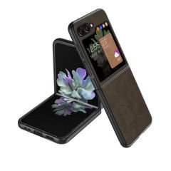 Microcase Samsung Galaxy Z Flip 6 için Deri Desenli Plastik Koruma Kılıf - AL3156