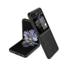 Microcase Samsung Galaxy Z Flip 6 için Deri Desenli Plastik Koruma Kılıf - AL3156