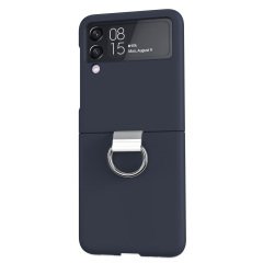 Microcase Samsung Z Flip 3 Parmak Tutuculu Plastik Kılıf - AL3006 Lacivert