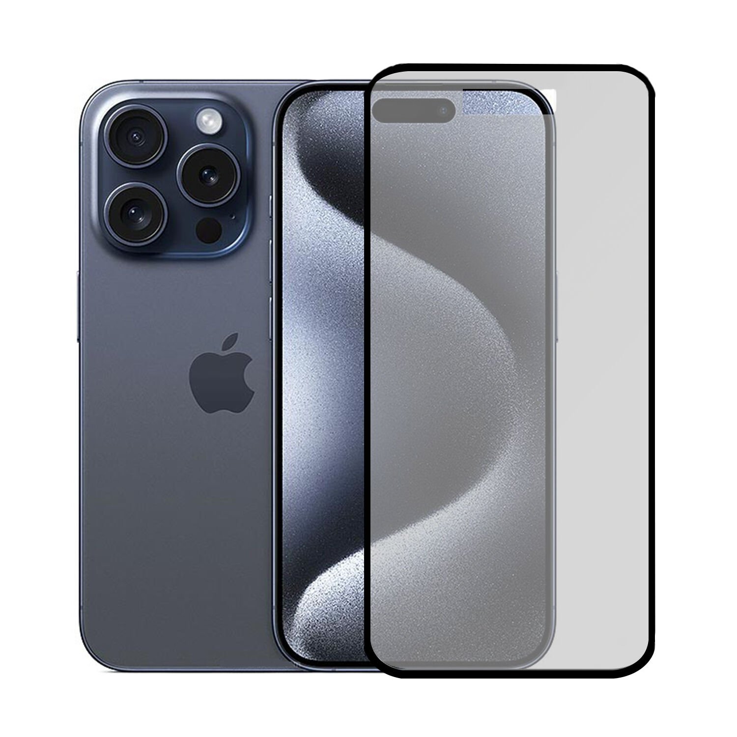 Microcase Iphone 15 ProMax Tam Kaplayan Çerçeveli Mat Cam Koruma - AL3124