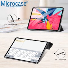 Microcase iPad Pro 11 Delüx Leather Serisi Standlı Kılıf - Siyah
