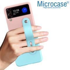 Microcase Samsung Z Flip 3 Parmak Tutuculu Plastik Kılıf - AL3006 Şeffaf