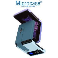 Microcase Samsung Z Flip 3 Parmak Tutuculu Plastik Kılıf - AL3006 Şeffaf