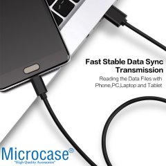 Microcase Type-C USB Şarj ve Data Kablosu - 3 Metre Siyah