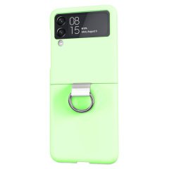 Microcase Samsung Z Flip 3 Parmak Tutuculu Plastik Kılıf - AL3006 Su Yeşili