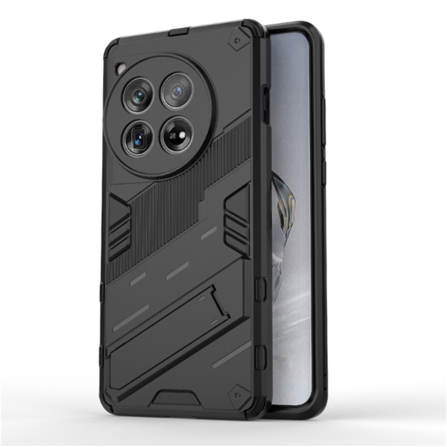 Microcase Oneplus 12 5G Matrix Serisi Armor Standlı Perfect Koruma Kılıf - Siyah Al3416