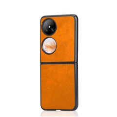 Microcase Huawei Pocket 2 için Deri Desenli Plastik Koruma Kılıf - AL3156