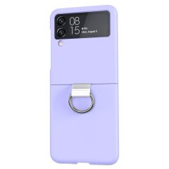 Microcase Samsung Z Flip 3 Parmak Tutuculu Plastik Kılıf - AL3006 Lila
