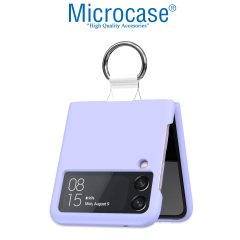 Microcase Samsung Z Flip 3 Parmak Tutuculu Plastik Kılıf - AL3006 Lila