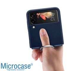 Microcase Samsung Z Flip 3 Parmak Tutuculu Plastik Kılıf - AL3006 Lila