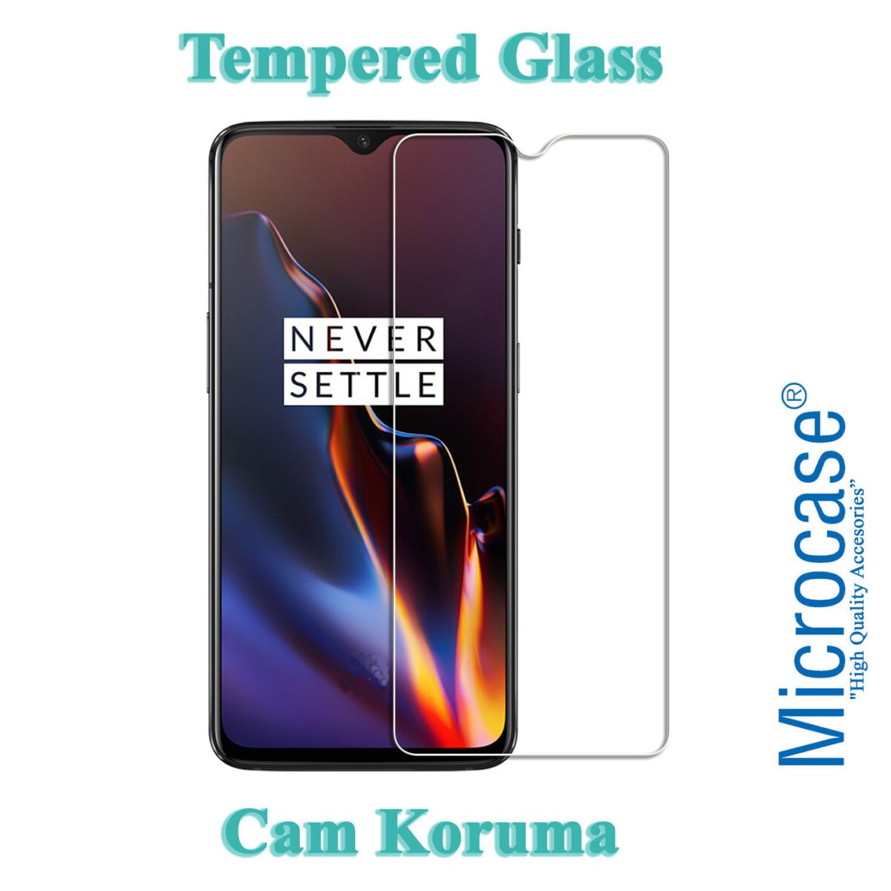 Microcase OnePlus 6T Tempered Glass Cam Ekran Koruyucu