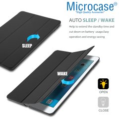 Microcase iPad Air 3.Nesil 10.5 2019 Delüx Leather Serisi Standlı Kılıf - Siyah