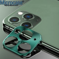 Microcase iPhone 11 Pro Kamera Lens Koruma Halkası - Kapalı Tasarım Yeşil