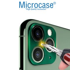 Microcase iPhone 11 Pro Kamera Lens Koruma Halkası - Kapalı Tasarım Yeşil