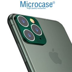 Microcase iPhone 11 Pro Max Kamera Lens Koruma Halkası - Kapalı Tasarım Yeşil