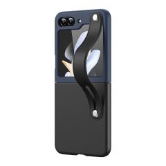 Microcase Samsung Galaxy Z Flip 6 Parmak Tutuculu Deri Desen Plastik Kılıf - AL3151