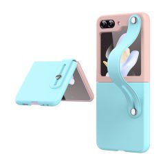 Microcase Samsung Galaxy Z Flip 6 Parmak Tutuculu Deri Desen Plastik Kılıf - AL3151
