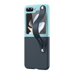 Microcase Samsung Galaxy Z Flip 6 Parmak Tutuculu Deri Desen Plastik Kılıf - AL3151