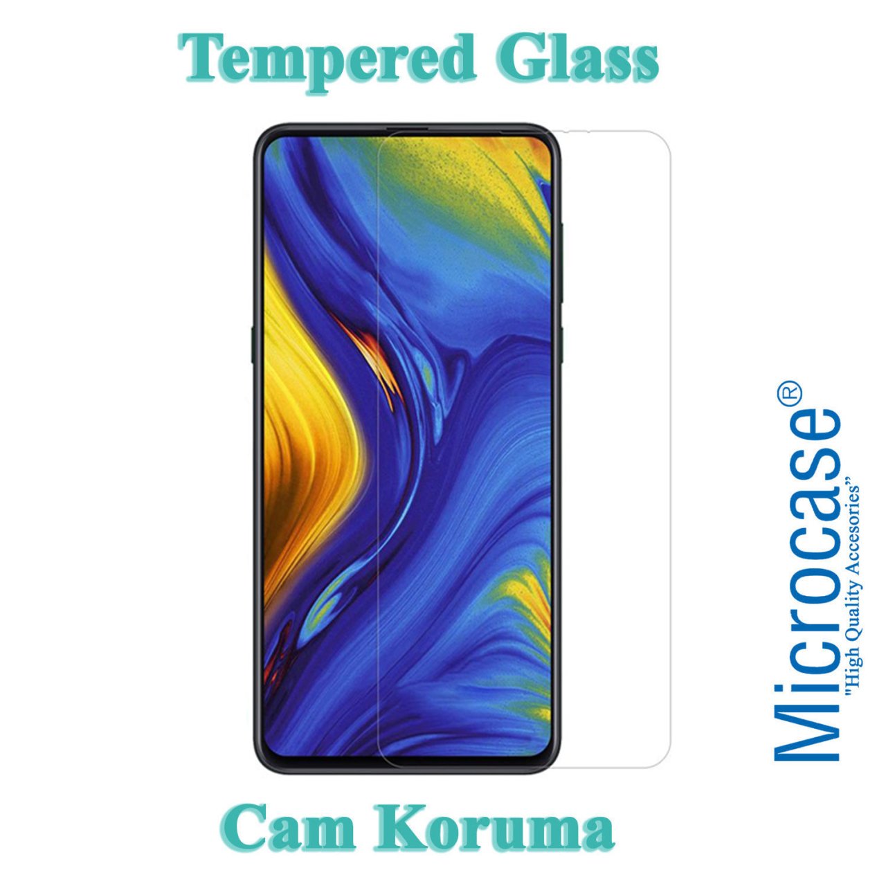 Microcase Xiaomi Mi Mix 3 Tempered Glass Cam Ekran Koruyucu