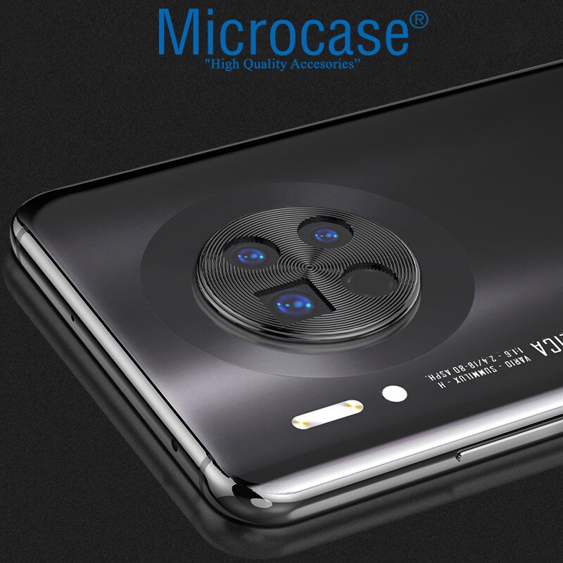 Microcase Huawei Mate 30 Kamera Lens Koruma Halkası - Kapalı Tasarım Siyah