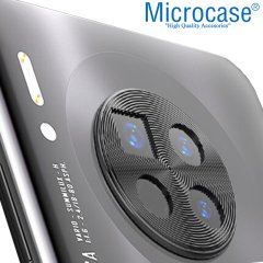 Microcase Huawei Mate 30 Kamera Lens Koruma Halkası - Kapalı Tasarım Siyah