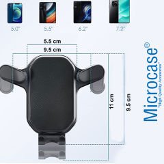 Microcase 360 Derece Dönebilir Araç İçi Izgaralıktan Otomatik Kavramalı Metal Kelepçeli Telefon Tutucu - AL3738