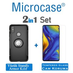 Microcase Xiaomi Mi Mix 3 Yüzük Standlı Armor Silikon + CAM (SEÇ)