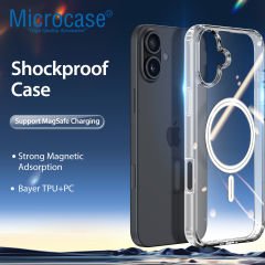 Microcase Iphone 16 için Magsafe Manyetik Darbeye Dayanıklı Yarı Esnek Plastik TPU  Kılıf -AL8115