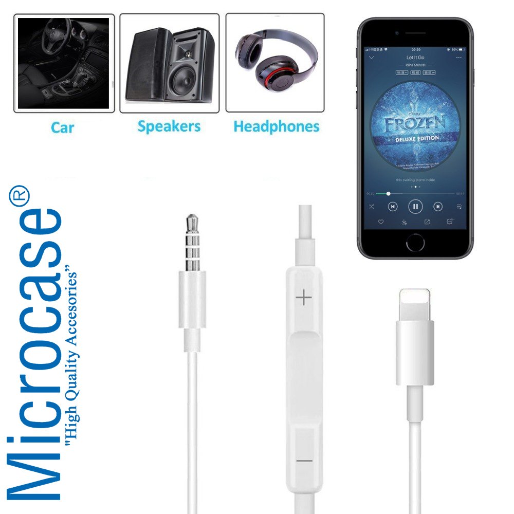 Ses Kontrol Özellikli iPhone Lightning to Aux Çevirici MH021