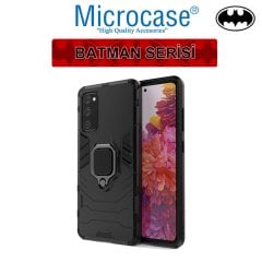 Samsung Galaxy S20 FE Fan Edition Batman Serisi Yüzük Standlı Armor Kılıf - Siyah
