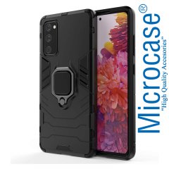 Samsung Galaxy S20 FE Fan Edition Batman Serisi Yüzük Standlı Armor Kılıf - Siyah