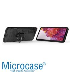 Huawei P40 Lite E - Y7P Batman Serisi Yüzük Standlı Armor Kılıf - Siyah