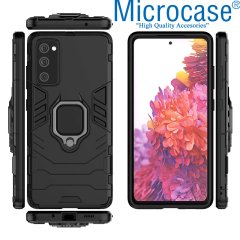 Huawei P40 Lite E - Y7P Batman Serisi Yüzük Standlı Armor Kılıf - Siyah