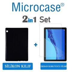 Huawei Mediapad T5 10.1 inch Silikon Kılıf Siyah + EKRAN KORUMA