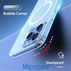 Microcase Iphone 16 Pro için Magsafe Manyetik Darbeye Dayanıklı Yarı Esnek Plastik TPU  Kılıf - AL8115