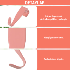 Microcase Sert ABS Plastik Çok Amaçlı Mutfak Dolabı Kapı Duşakabin vb Alanlar için Plastik Askılık Kanca 4lü Set - AL4988