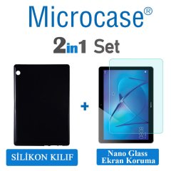 Huawei Mediapad T3 10 9.6 inch Silikon Kılıf Siyah + EKRAN KORUMA
