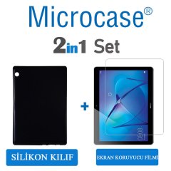 Huawei Mediapad T3 10 9.6 inch Silikon Kılıf Siyah + EKRAN KORUMA