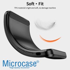 Microcase Iphone 15 Brushed Carbon Fiber Silikon Kılıf - Siyah AL3332